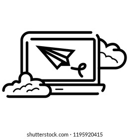 Laptop email send icon