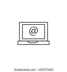 Laptop, email, send, message icon. Simple line, outline vector of information transfer icons for ui and ux, website or mobile application