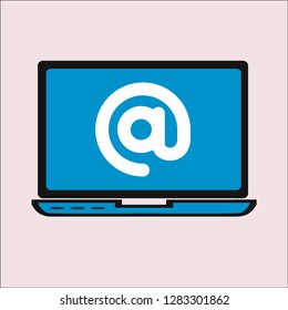 laptop email vector icon