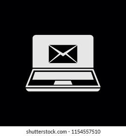 Laptop with emails vector icon