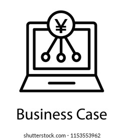 
A laptop with the emerging currency sign making network depicting online earning 
