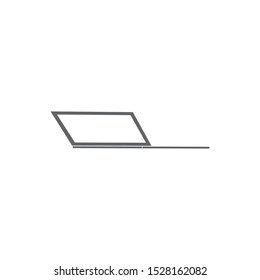 laptop with empty space on white background, icon, logo, symbol, vector, flat.