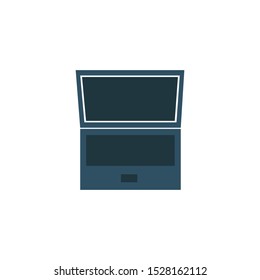 laptop with empty space on white background, icon, logo, symbol, vector, flat.