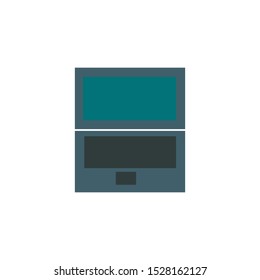 laptop with empty space on white background, icon, logo, symbol, vector, flat.