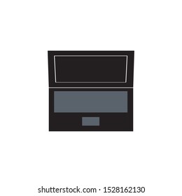 laptop with empty space on white background, icon, logo, symbol, vector, flat.