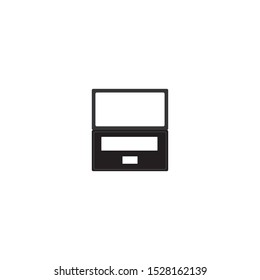 laptop with empty space on white background, icon, logo, symbol, vector, flat.