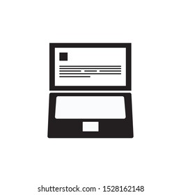 laptop with empty space on white background, icon, logo, symbol, vector, flat.