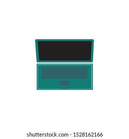 laptop with empty space on white background, icon, logo, symbol, vector, flat.