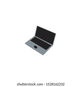 laptop with empty space on white background, icon, logo, symbol, vector, flat.