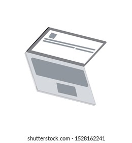 laptop with empty space on white background, icon, logo, symbol, vector, flat.