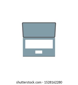 laptop with empty space on white background, icon, logo, symbol, vector, flat.