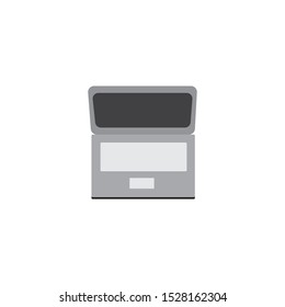 laptop with empty space on white background, icon, logo, symbol, vector, flat.