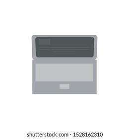 laptop with empty space on white background, icon, logo, symbol, vector, flat.