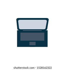 laptop with empty space on white background, icon, logo, symbol, vector, flat.