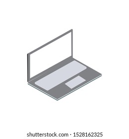 laptop with empty space on white background, icon, logo, symbol, vector, flat.