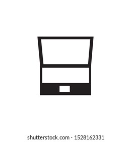 laptop with empty space on white background, icon, logo, symbol, vector, flat.