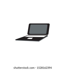 laptop with empty space on white background, icon, logo, symbol, vector, flat.