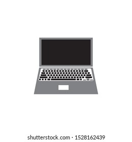 laptop with empty space on white background, icon, logo, symbol, vector, flat.