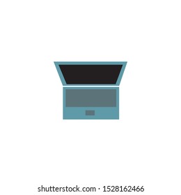 laptop with empty space on white background, icon, logo, symbol, vector, flat.