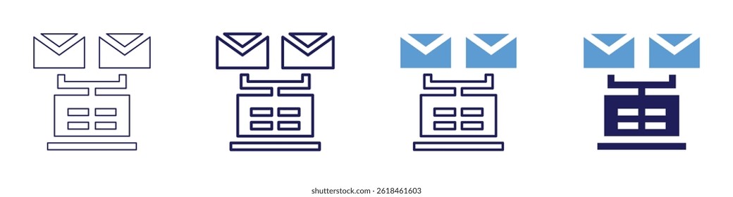 Laptop endurance icon in 4 different styles. Thin Line, Line, Bold Line, Duotone. Duotone style. Editable stroke.