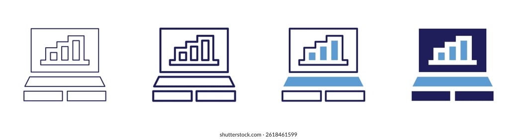 Laptop engine icon in 4 different styles. Thin Line, Line, Bold Line, Duotone. Duotone style. Editable stroke.