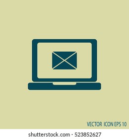 Laptop and envelope.