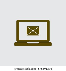 Laptop and envelope.