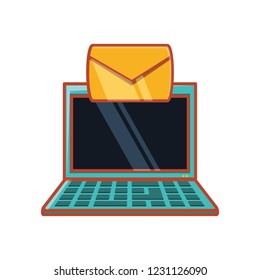 laptop with envelope email