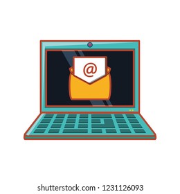 laptop with envelope email