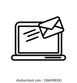 laptop with envelope email postal service vector illustration design