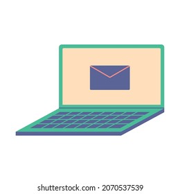 laptop with envelope email technology