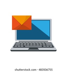 laptop and envelope  icon