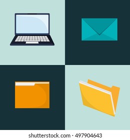 laptop and envelope icons image 