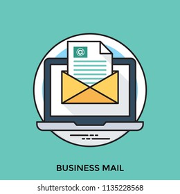 
Laptop, envelope and letter with aroba sign, is describing business mail idea 
