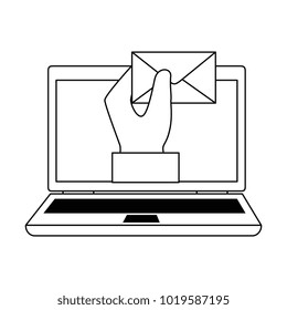 laptop with envelope mail