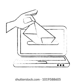 laptop with envelope mail