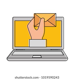 laptop with envelope mail