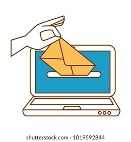 laptop with envelope mail