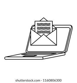 laptop with envelope mail
