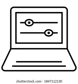 Ilustración vectorial del icono de ecualizador de portátiles