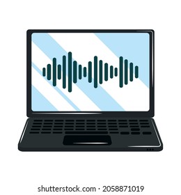 laptop equalizer sound flat icon