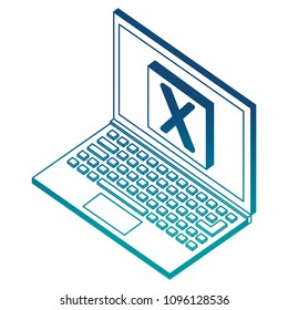 laptop error caution problem isometric