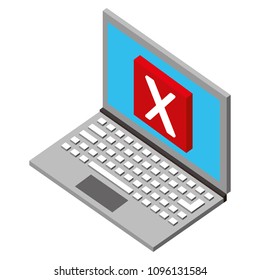 laptop error caution problem isometric