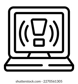Laptop error icon outline vector. Lost connection. Electric site