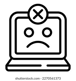Laptop error icon outline vector. Lost internet. Plug page