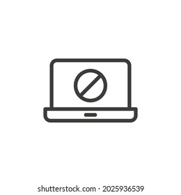 Laptop with error icon and white background.