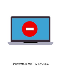 laptop error system vector illustration. System error icon, system not working sign.
