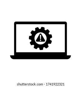 Laptop Error System Vector Illustration. System Error Icon, System Not Working Sign.