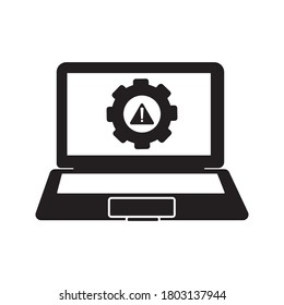 laptop error system vector illustration. System error icon, system not working sign. on white background