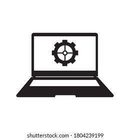 laptop error system vector illustration. System error icon, system not working sign. on white background